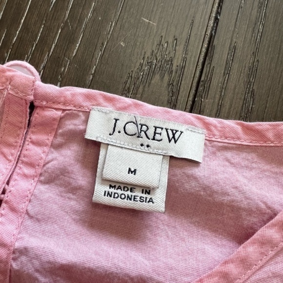 J.Crew Pastel Pink Long Sleeve Top with Bell Sleeve and Tie Finish - Picture 3 of 14